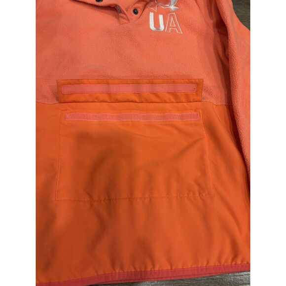 Under Armour Youth Large Fleece Pullover Sweatshirt Neon Orange - Picture 5 of 8